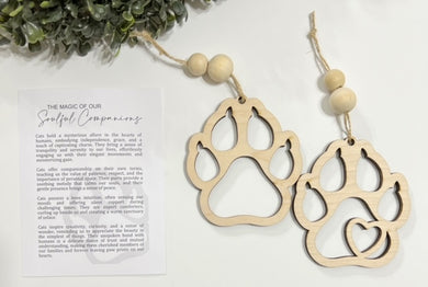 The Magic of Our Soulful Companions Cat Paw - Story Card Ornament Charm
