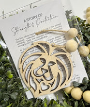 A Story of Strength & Protection Lion - Story Card Ornament Charm