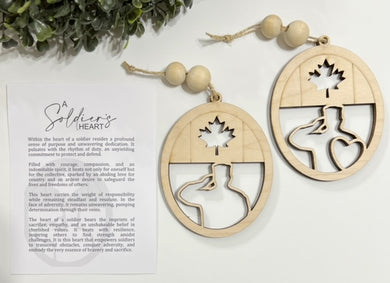 A Soldier's Heart Maple Leaf - Story Card Ornament Charm