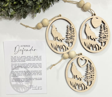 A Fierce Defender Wolf - Story Card Ornament Charm