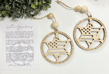 Our Heroic Guardians Police Officer Star Flag - Story Card Ornament Charm