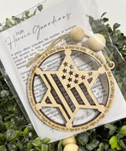 Our Heroic Guardians Police Officer Star Flag - Story Card Ornament Charm