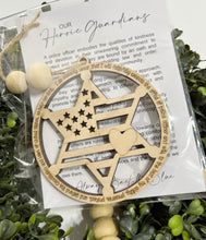 Our Heroic Guardians Police Officer Star Flag - Story Card Ornament Charm
