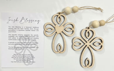 Irish Blessing Cross - Story Card Ornament Charm