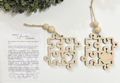 Your Unique Journey Autism Puzzle - Story Card Ornament Charm