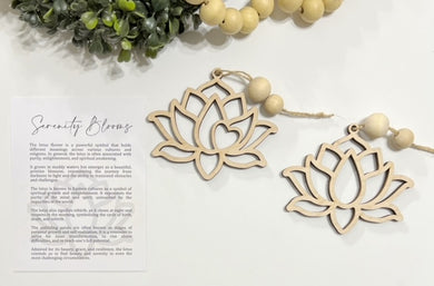 Serinity Blooms Lotus Flower - Story Card Ornament Charm