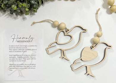Heavenly Messenger Robin - Story Card Ornament Charm