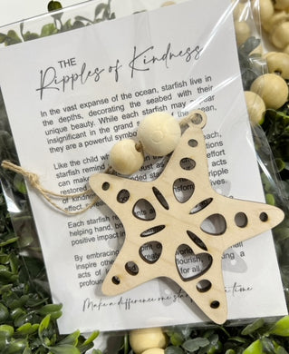 The Ripples of Kindness Ocean Starfish Beach - Story Card Ornament Charm