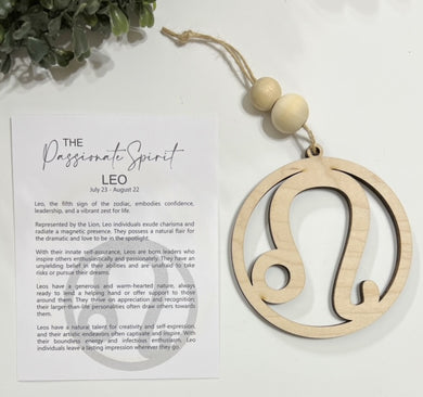 Leo Zodiac The Passionate Spirit - Story Card Ornament Charm