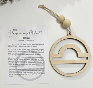 Libra Zodiac The Harmonious Mediator - Story Card Ornament Charm