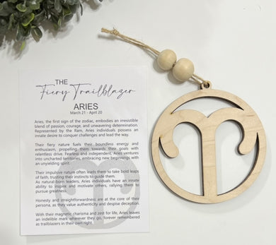 Aries Zodiac The Fiery Trailblazer - Story Card Ornament Charm