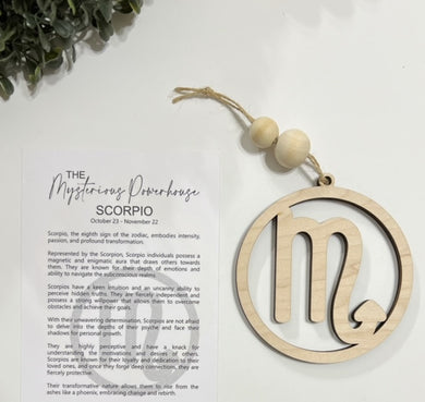 Scorpio Zodiac The Mysterious Powerhouse - Story Card Ornament Charm