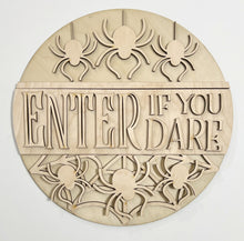 Enter If You Dare Halloween Spiders Round Doorhanger 12"