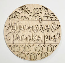 Autumn Skies & Pumpkin Pies Leaf & Pumpkin Cutouts Round Doorhanger 12"