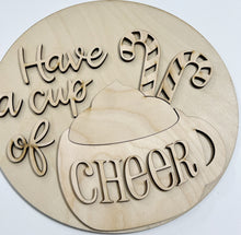 Have a Cup of Cheer Cocoa and Candy Canes Round Doorhanger 12"