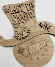 Fancy Snowman Head Let It Snow Doorhanger 12"