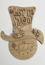 Fancy Snowman Head Let It Snow Doorhanger 12"