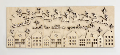 And To All a Goodnight Santa's Sleigh Over the Christmas City Rectangle Doorhanger 15