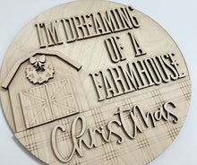 I'm Dreaming of a Farmhouse Christmas Holiday Barn Round Doorhanger 12"