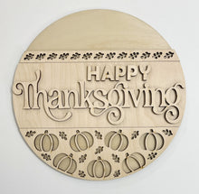 Happy Thanksgiving Fall Pumpkins Round Doorhanger 12"