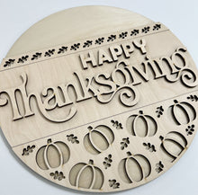 Happy Thanksgiving Fall Pumpkins Round Doorhanger 12"