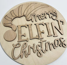 Merry Elfin' Christmas Santa Hat Round Doorhanger 12"