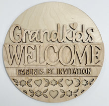 Grandkids Welcome Parents By Invitation Round Doorhanger 12"