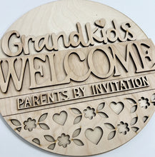 Grandkids Welcome Parents By Invitation Round Doorhanger 12"