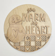You Warm My Heart Snowman Round Doorhanger