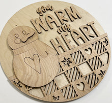 You Warm My Heart Snowman Round Doorhanger