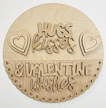 Hugs Kisses & Valentine Wishes Heart Round Doorhanger 12"