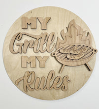 My Grill My Rules Father's Day Dad Round Doorhanger