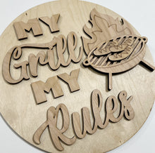 My Grill My Rules Father's Day Dad Round Doorhanger