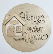 Home Sweet Home Cute House Round Doorhanger