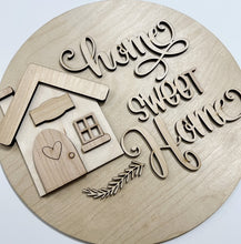 Home Sweet Home Cute House Round Doorhanger