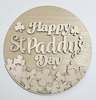 Happy St. Paddy's Day Shamrock St. Patrick's Day Round Doorhanger