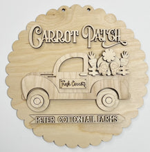 Carrot Patch Fresh Carrots Easter Truck Peter Cottontail Farms Round Doorhanger