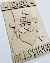 Irish Blessings Leprechaun Shamrock St. Patrick's Day Faux Pallet Doorhanger