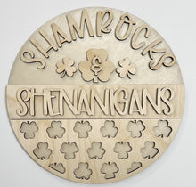 Shamrocks & Shenanigans St. Patrick's Day Round Doorhanger