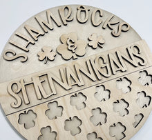 Shamrocks & Shenanigans St. Patrick's Day Round Doorhanger