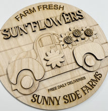 Farm Fresh Sunflowers Sunny Side Farms Sunflower Truck Round Doorhanger