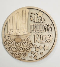 Let Freedom Ring Uncle Sam Stars and Stripes Round Doorhanger