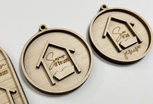 Double Layered Nativity Round & Arch Christmas Ornament Charms Tags Set of 4