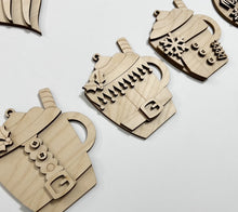 Double Layered Holiday Hot Cocoa Christmas Ornament Charms Tags Set of 3
