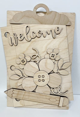 Interchangeable Welcome Teacher Clip Board Door Hangers with Seasonal Inserts