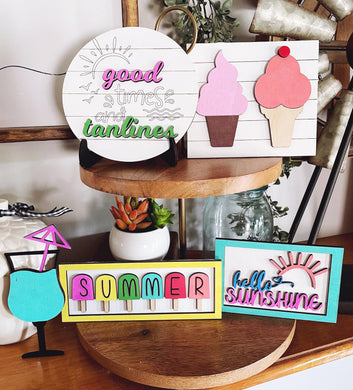 Summer Time Hello Sunshine Tiered Tray Set