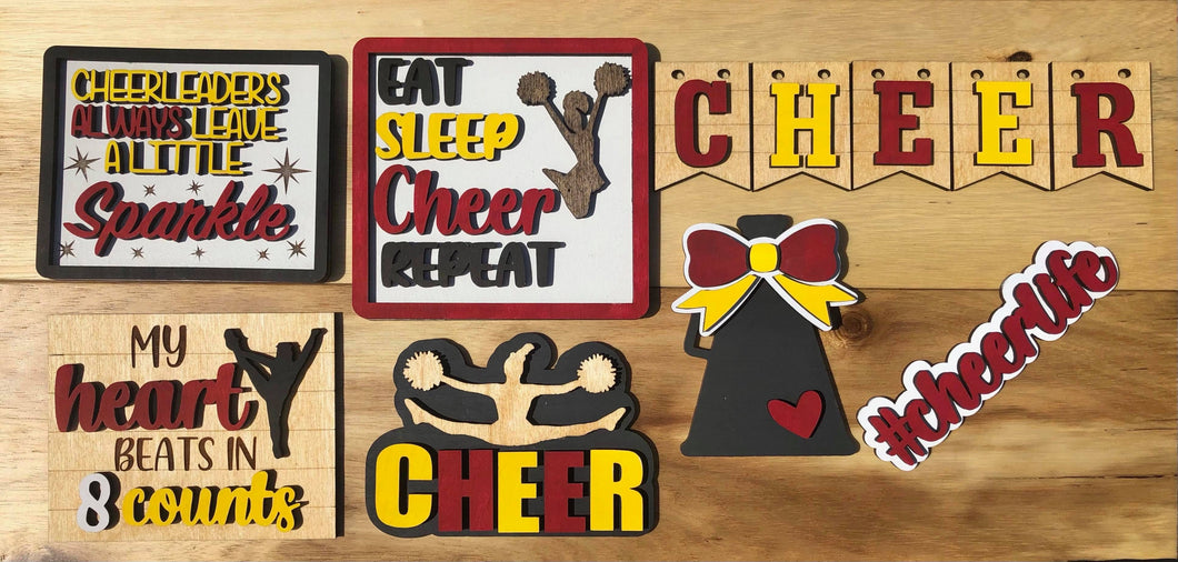 Cheer Eat Sleep Cheer Repeat Tiered Tray Set