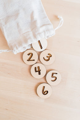 Wood Number Coins - Math Manipulatives - Educational Game - Montessori - Homeschool - Preschool Learning - Math Activities - Counting Games