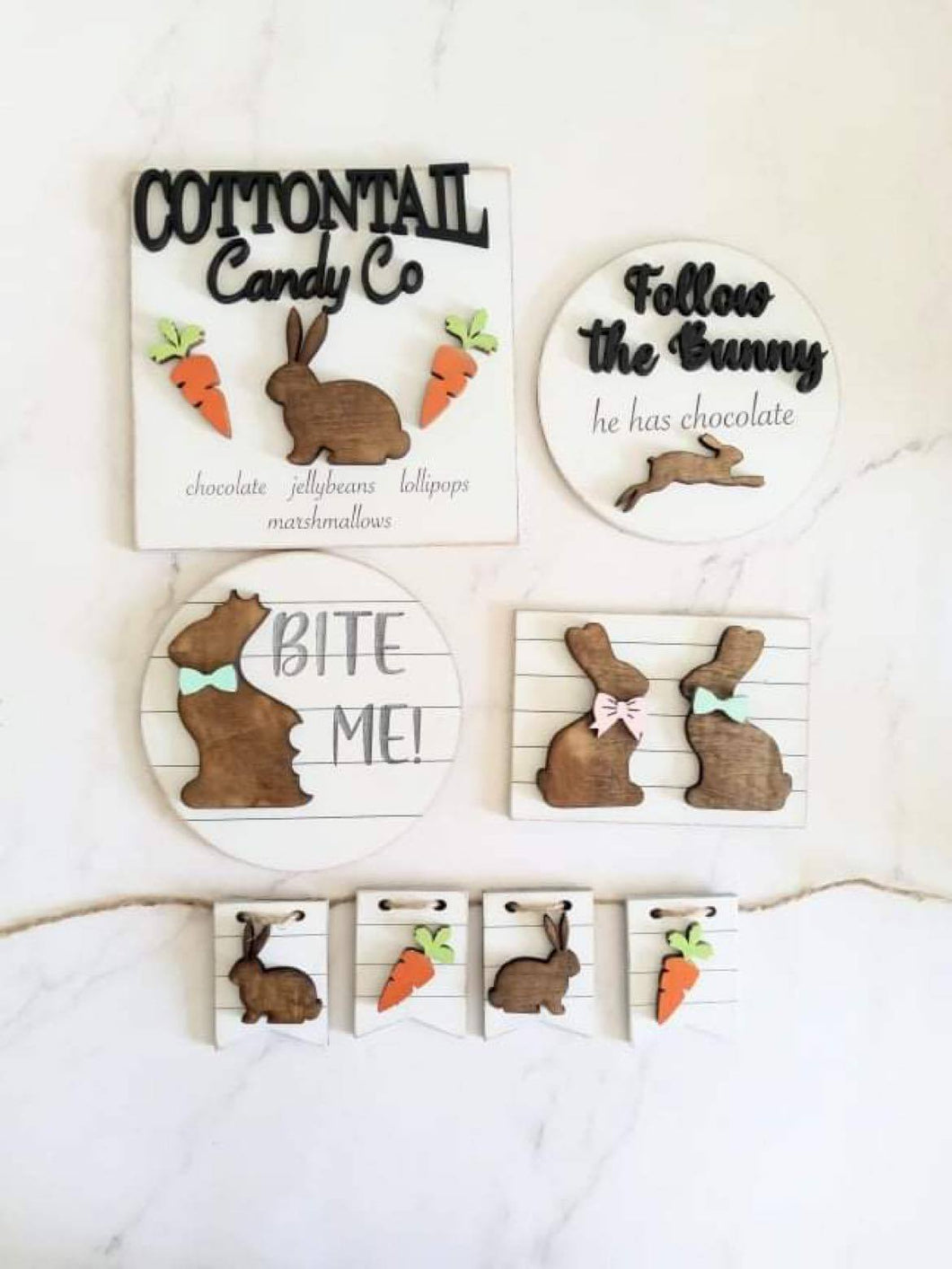 Cottontail Candy Co Follow The Bunny Tiered Tray Set