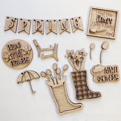 Spring * April Showers Tiered Tray Set
